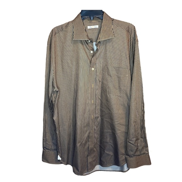 Peter Millar Other - PETER Millar Button Down Collared Striped Cotton Dress Shirt Size Large